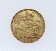 VICTORIAN GOLD SOVEREIGN, 1892, Jubilee head, 8gms