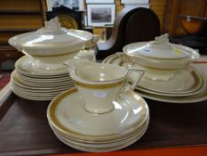 BURLEYWARE GILT BANDED PART DINNER SERVICE