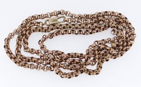 YELLOW METAL BELCHER CHAIN (tests as gold - valued at 9ct), 25.2gms
