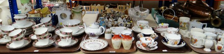 LARGE COLLECTION OF DECORATIVE CABINET CHINA & A ROSE PRINTED TEA SERVICE including some royal