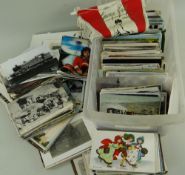 ASSORTED POSTCARDS, including steam Railway locomotives, George VI and Royal family, British,