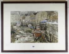 EDEN EVANS watercolour - harbour scene, Tenby with boats, signed, 32.5 x 48cms Condition Report: