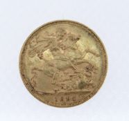 VICTORIAN GOLD SOVEREIGN, 1895, old head, 8gms