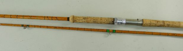 HARDY 'THE NO.3 L.R.H SPINNING' PALAKONA ROD, 9ft 6in two piece split cane, top section with low