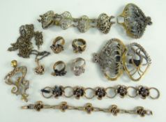 ASSORTED SCANDINAVIAN JEWELLERY of modernist abstract design with many pieces marked 'Made In