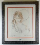 ANDREW VICARI pencil and pastel - head and shoulders portrait, inscribed 'for Claude Evans',