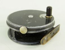 HARDY 'THE PERFECT' 3 3/8in ALLOY TROUT REEL, ebonite handle, nickel tension adjuster to rim, ridged