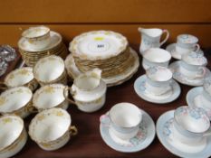TWO EDWARDIAN BONE CHINA TEA SERVICES including Aynsley