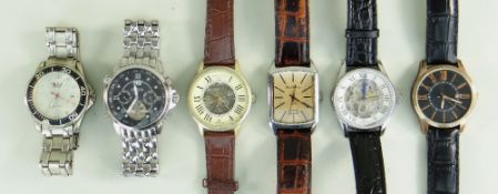 ASSORTED GENTLEMAN'S FASHION WRISTWATCHES including Constantin Weiz skeleton wristwatch (6)