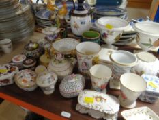 GOOD ASSORTMENT OF BONE CHINA CABINET ITEMS including Royal Worcester 1144 pattern ewer