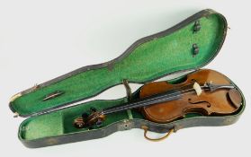 STUDENTS VIOLIN, with two-piece back, case