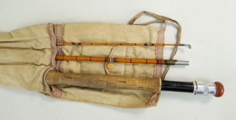 HARDY 'THE GOLD MEDAL' PALAKONA TROUT ROAD: 9ft 4in three piece split cane, agate lined butt and tip