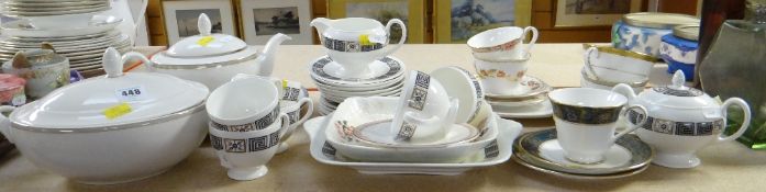 ASSORTED MODERN CHINA TEAWARES including Wedgwood 'Asia' pattern, Doulton 'Carlisle' pattern teacups