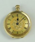 18CT GOLD FANCY FOB WATCH, 34.8gms