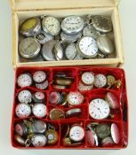 ASSORTED VICTORIAN & EDWARDIAN POCKET WATCHES & FOB WATCHES, some in silver cases, mostly not