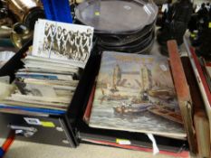 ASSORTED VINTAGE POSTCARDS & CHILDREN'S STAMP ALBUMS