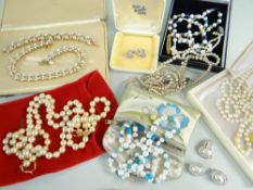 ASSORTED PEARL JEWELLERY comprising Honora Collection necklace and earrings both in boxes, Osaki