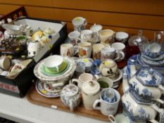 LARGE COLLECTION OF CHINA & POTTERY including pair of French decorated figurines, various royal