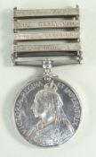 QUEENS SOUTH AFRICA MEDAL with four bars to Cape Colony, Tugela Heights, Relief of Ladysmith and