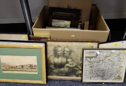 ASSORTED PRINTS, including L. Harrison etching entitled 'The Seine at Vernon' signed and dated 1928,