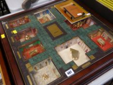 FRANKLIN MINT COLLECTORS EDITION CLUEDO BOARD GAME with glazed top, drawers and booklet