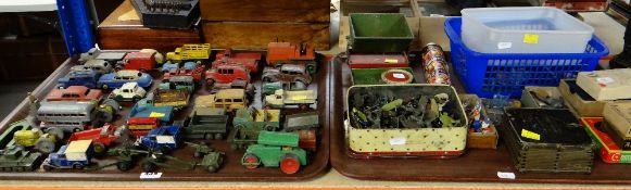 ASSORTED DINKY & OTHER DIECAST TOY VEHICLES together with various other toy soldiers and parlour