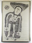 MATHIAS KAUAGE, O.B.E. (Papua New Guinean, 1944-2003), screenprint (a/p) - Untitled, a pregnant