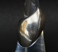 GEORG JENSEN SILVER RING of modernist amorphic design marked '925 S Denmark Georg Jensen 91', ring
