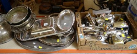LARGE COLLECTION OF EP TABLEWARE including coffee pots, teapots, butter dishes, photo frames, entree