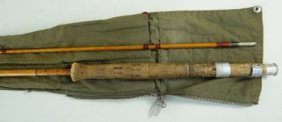 HARDY 'KOH-I-NOOR' PALAKONA TROUT FLY ROD - 8ft 8in two-piece split cane, agate lined butt and tip