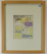 BRENDAN STUART BURNS (b.1963) acrylic on paper - abstract, entitled verso on label 'Moondance' and