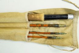 HARDY 'THE ITCHEN' PALAKONA TROUT ROD, 9ft 4in three piece split cane with extra tip, low bridge