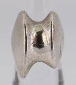 GEORG JENSEN SILVER RING of modernist double ridge design marked '925 S Denmark George Jensen