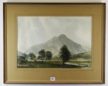DAVID JOHNS SWEETINGHAM watercolour - Scottish Highlands scene entitled 'The Peak of Glencoe',