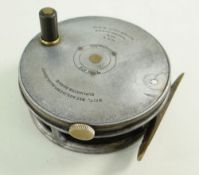 HARDY 'THE PERFECT' 3 3/8in ALLOY TROUT REEL, duplicated mark II, ebonite handle, nickel tension