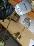 TWO MODERN SATIN BRASS EFFECT LAMPS E/T`