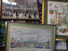 FRAMED NEEDLEWORK PICTURES, a quantity