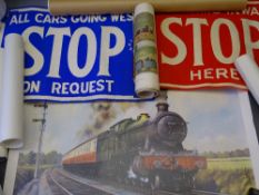 TRAMS & TRAINS RELATED UNFRAMED PRINTS, an assortment ETC