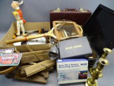 DUNLOP MAXPLY with label Jack Sharp Ltd, Liverpool vintage tennis racket, Holmes & Son deed box,