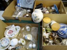 CHINA & GLASSWARE, AN ASSORTMENT including Lambeth tobacco jar, Masons Wedgwood ETC, a large