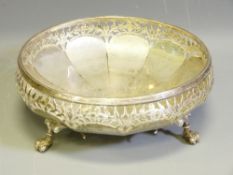 PIERCED SILVER CIRCULAR FRUIT BOWL, London 1919, Maker Reid & Sons, 8.5cms H, 21cms D having pierced
