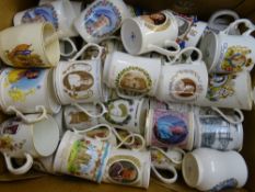 A GOOD MIXED QUANTITY OF COMMEMORATIVE TYGS & MUGS