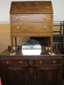 RAIL & MIRROR BACK SIDEBOARD with two door and drawer carved front on bracket feet, 1116cms H,