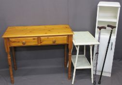 FURNITURE ASSORTMENT - modern pine two drawer side table, 77cms H, 100cms W, 46cms D, a painted