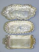 THREE SILVER PIN DISHES, Birmingham and Sheffield hallmarks, 1903 and 1908, Maker Henry Matthews and