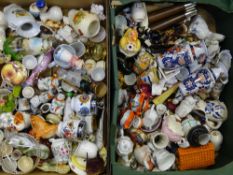 LARGE MIXED SELECTION OF CABINET FIGURES & ORNAMENTS (within 2 boxes)