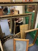 FIVE VINTAGE & MODERN WALL MIRRORS, 122.5 x 96.5cms the largest