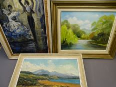 OILS ON BOARD (3) - MARTIN AOLANA - of Spanish dancers, 79.5 x 39cms, F S SALISBURY - titled label