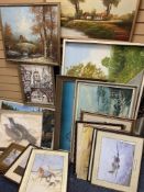 PAINTINGS, PICTURES & PRINTS, a good furnishing quantity, 78 x 123cms the largest