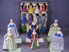 FRANKLIN MINT PORCELAIN FIGURINES, a collection including Jewels of Elegance, set of 12 months of